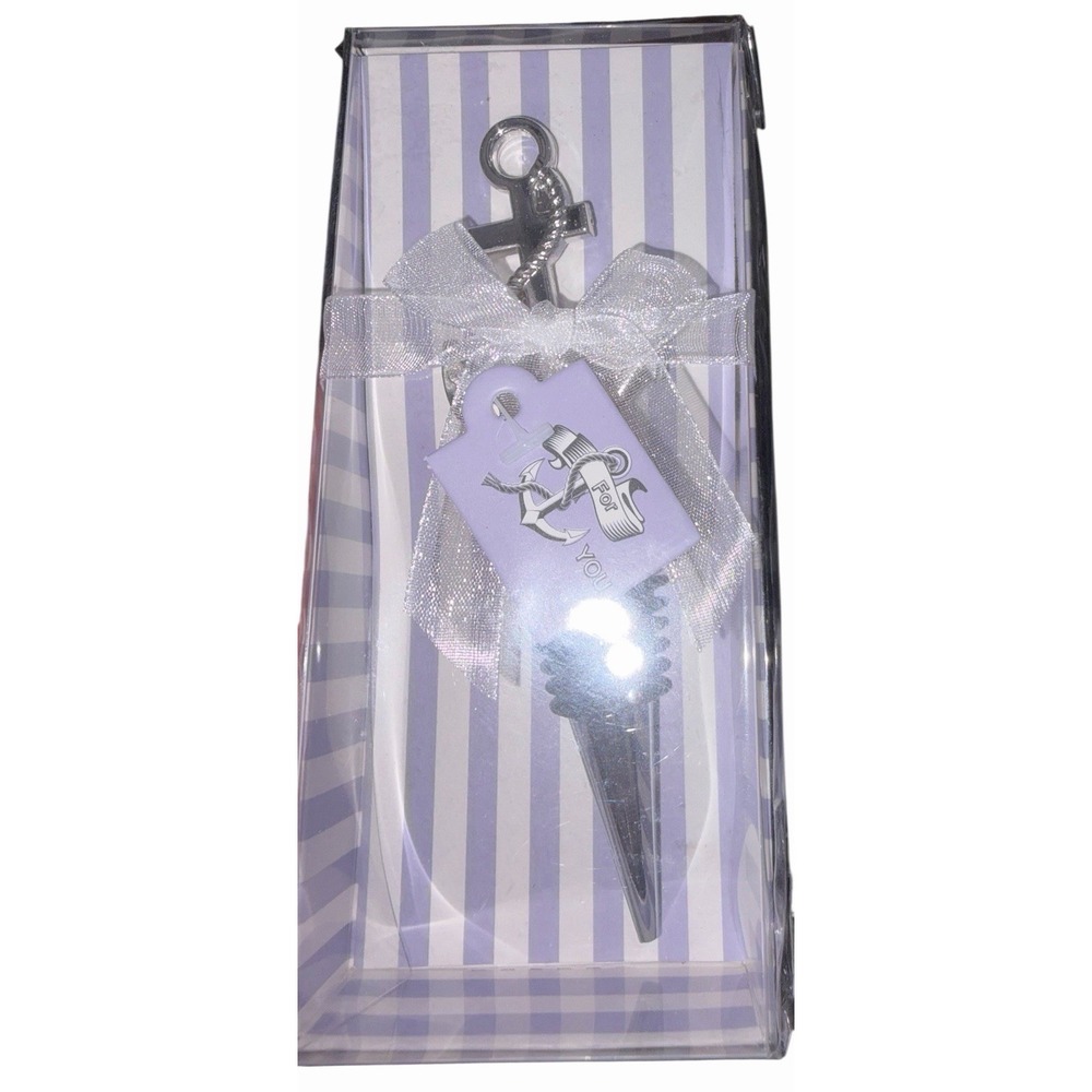 WEDDING METAL ANCHOR SHAPED WINE DECORATIVE BOTTLE STOPPER/TOPPER NEW